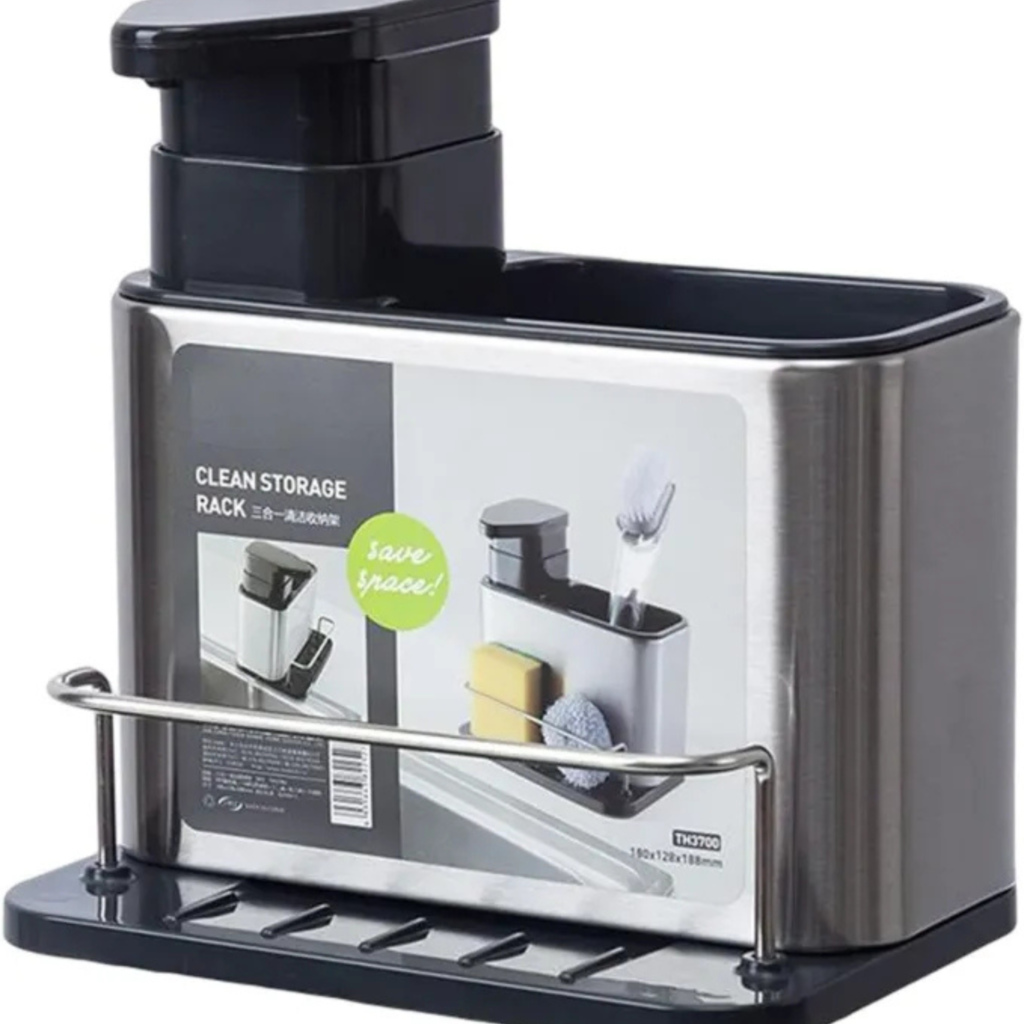 3-in-1 Kitchen Sink Soap Dispenser & Sponge Holder